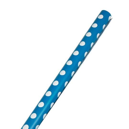 JAM Paper Wrapping Paper with White Polka Dots